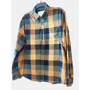 American Threads Plaid Flannel Button down Shirt SIZE LARGE